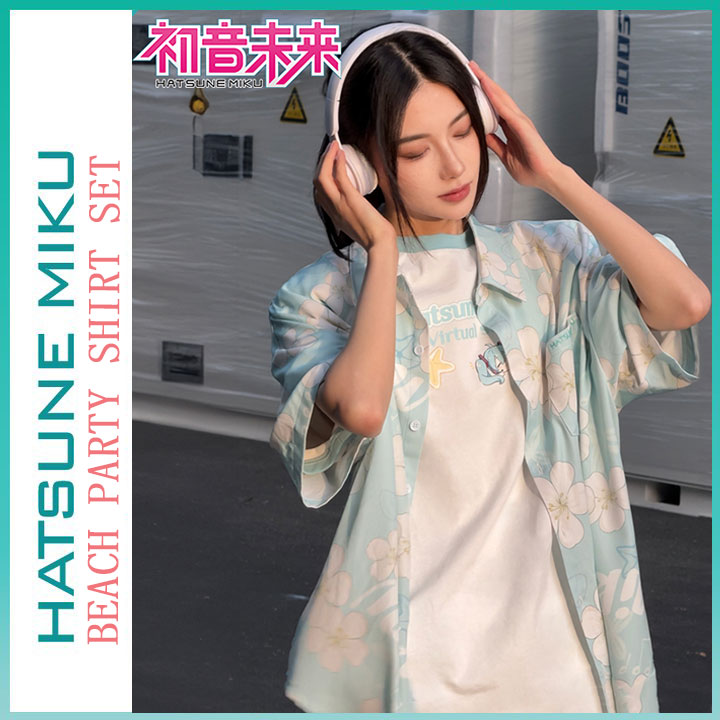 Orientalgirl Hatsune Miku Authorization 2024 Shore Party Short Sleeve Shirt