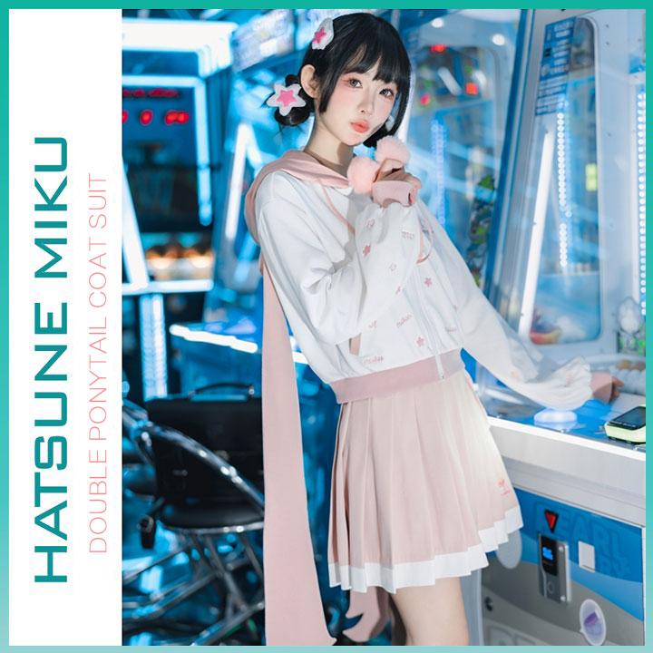 Orientalgirl Hatsune Miku Authorization 2024 jacket and skirt set spring