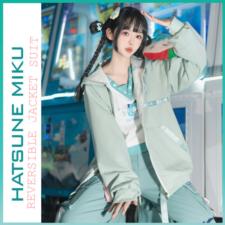Orientalgirl Hatsune Miku Authorization 2024 Reversible Jacket Set Spring