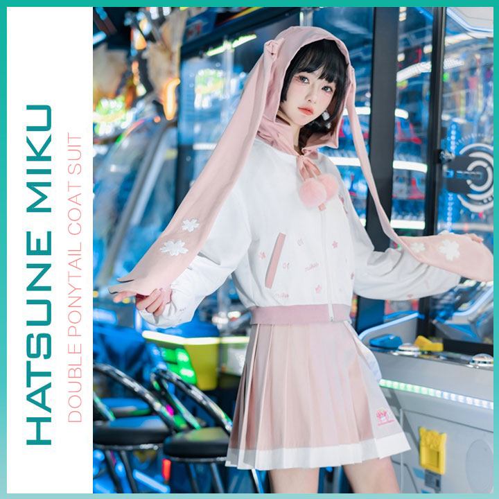 Orientalgirl Hatsune Miku Authorization 2024 jacket and skirt set spring