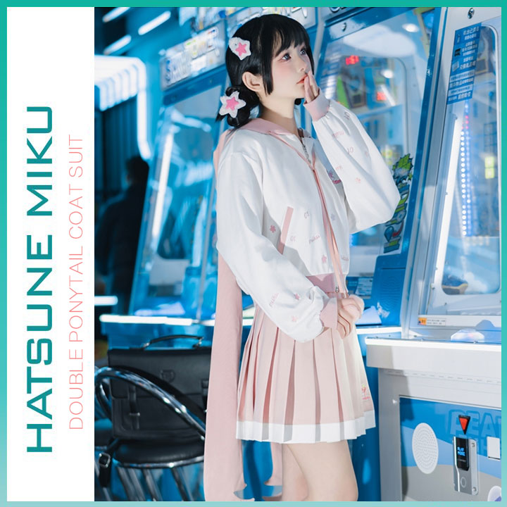 Orientalgirl Hatsune Miku Authorization 2024 jacket and skirt set spring