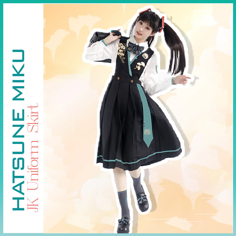 Orientalgirl Hatsune Miku Authorization Ginkgo JK Uniform Skirt and Cape