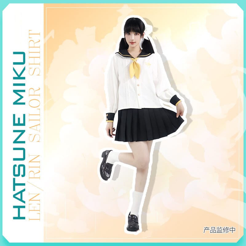 【Size S-XL 】OrientalGirl Hatsune Miku JK LEN/RIN Sailor Shirt HighSchool Uniform 衬衫 天羽川