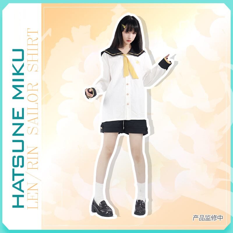 【Size S-XL 】OrientalGirl Hatsune Miku JK LEN/RIN Sailor Shirt HighSchool Uniform 衬衫 天羽川