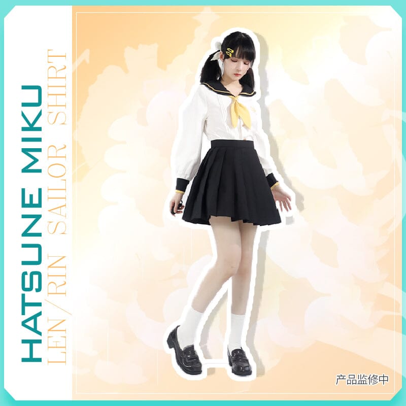 【Size S-XL 】OrientalGirl Hatsune Miku JK LEN/RIN Sailor Shirt HighSchool Uniform 衬衫 天羽川