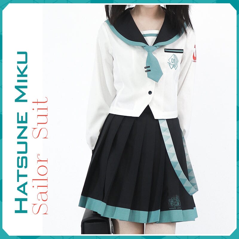 【Size S-XL 】OrientalGirl Hatsune Miku JK Sailor Suit HighSchool Uniform 水手服 天羽川