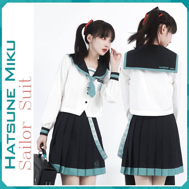 【Size S-XL 】OrientalGirl Hatsune Miku JK Sailor Suit HighSchool Uniform 水手服 天羽川