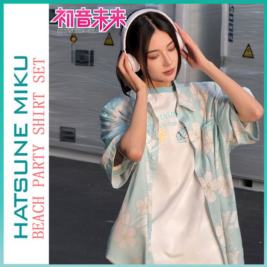 Orientalgirl Hatsune Miku Authorization  2024 Shore Party Short Sleeve Shirt