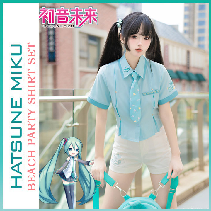 Orientalgirl Hatsune Miku Authorization 2024 Shore Party Collared Shirt