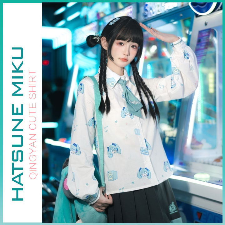 Orientalgirl Hatsune Miku Authorization  2024 Cute long sleeve shirt