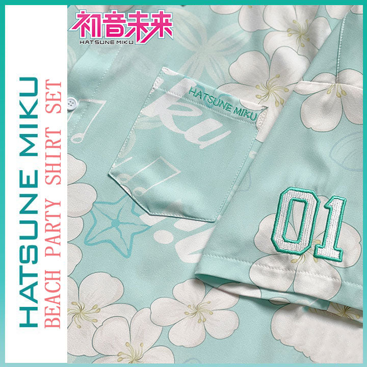 Orientalgirl Hatsune Miku Authorization  2024 Shore Party Short Sleeve Shirt