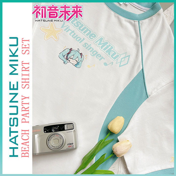 Orientalgirl Hatsune Miku Authorization  2024 Shore Party Short Sleeve Shirt