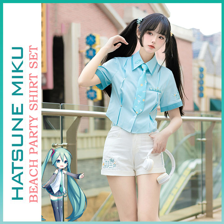 Orientalgirl Hatsune Miku Authorization 2024 Shore Party Collared Shirt