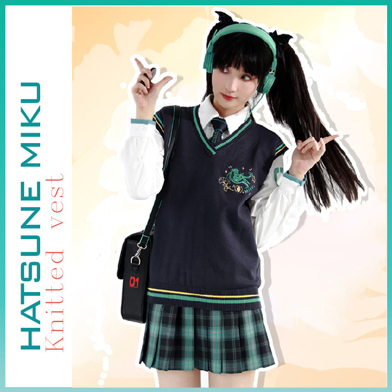 Orientalgirl Hatsune Miku Ginkgo Jk Uniform Knitted Vest