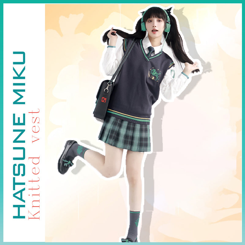 Orientalgirl Hatsune Miku Ginkgo Jk Uniform Knitted Vest