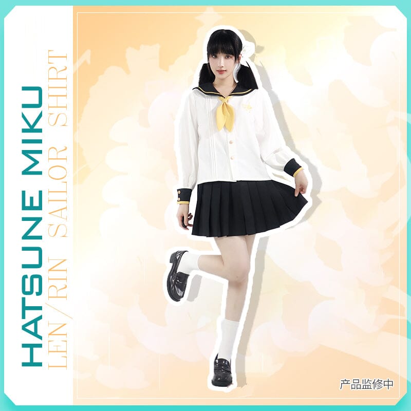 【Size S-XL 】OrientalGirl Hatsune Miku JK LEN/RIN Sailor Shirt HighSchool Uniform 衬衫 天羽川 